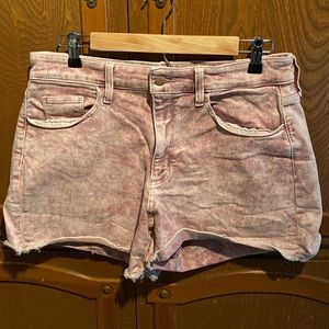 High-rise midi short (stonewashed pink)